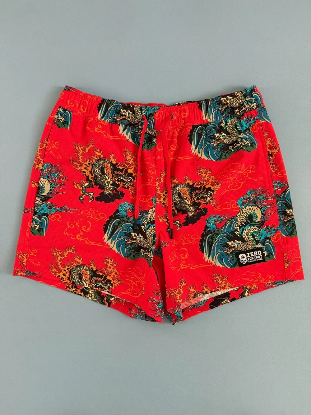 Zero Foxtrot Red Dragons Ripstop Swim Trunks